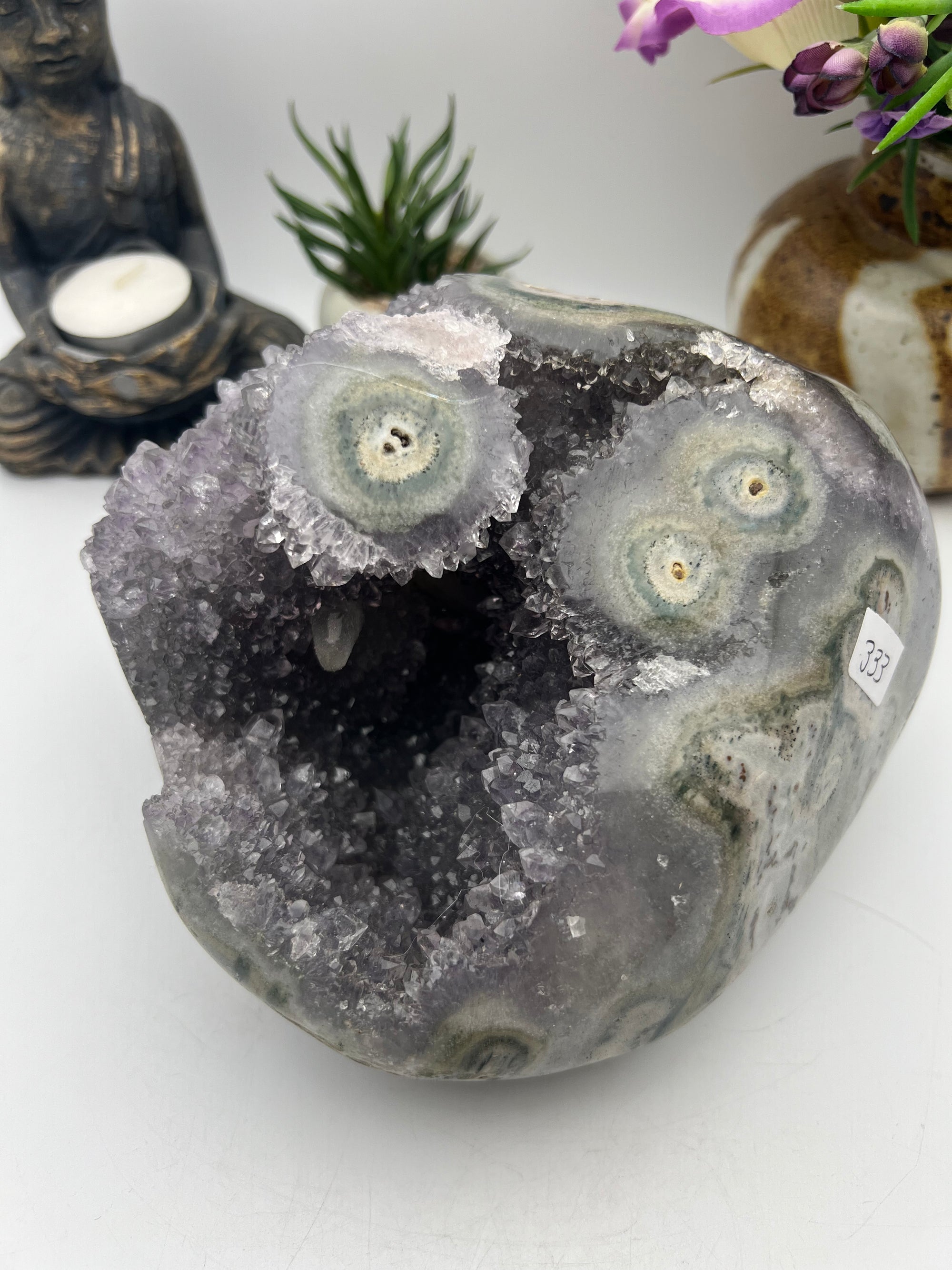 Beautiful Amethyst Stalactite Specimen Geode from Brazil