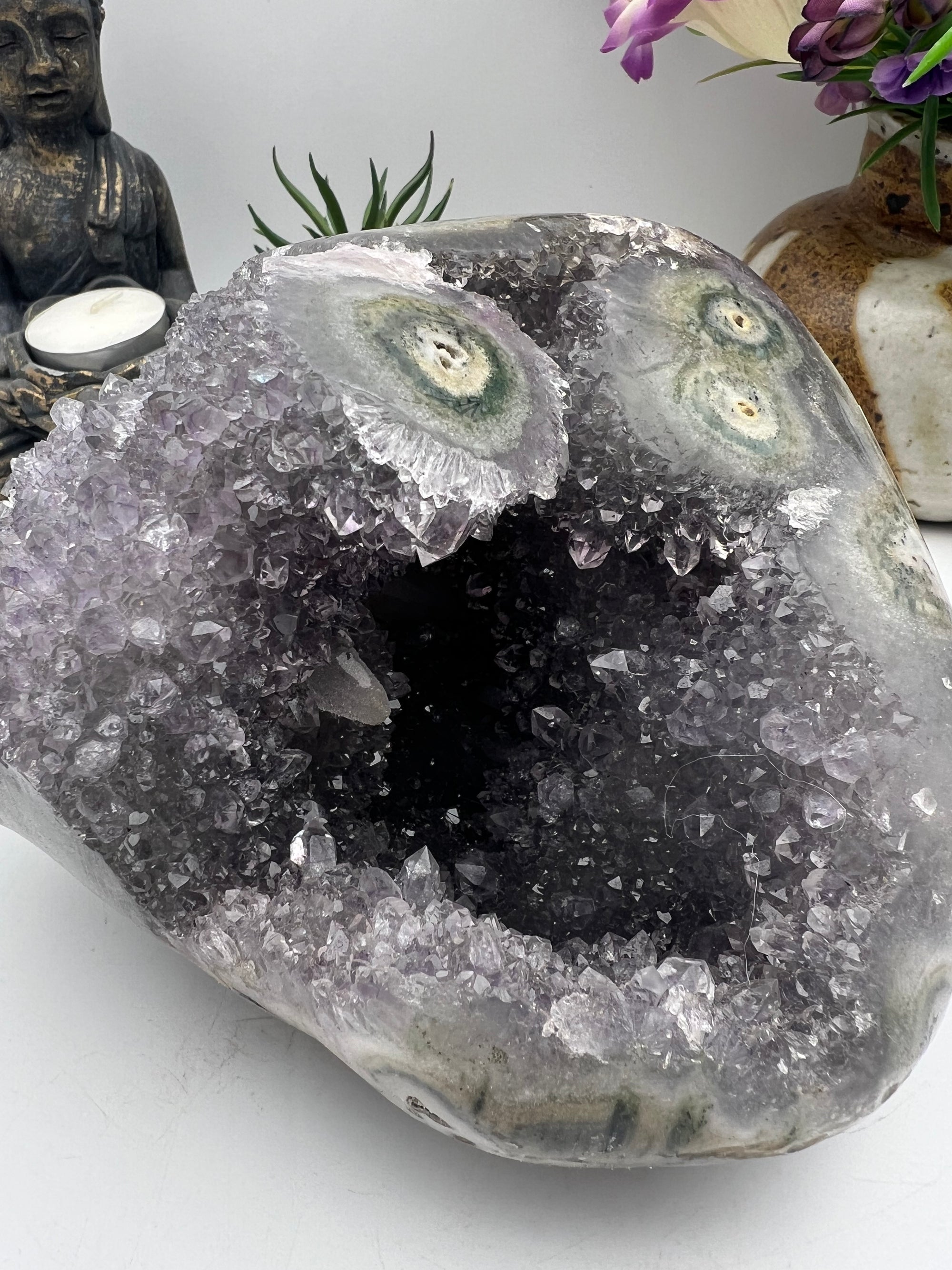 Beautiful Amethyst Stalactite Specimen Geode from Brazil