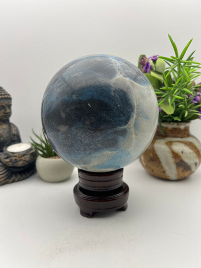 Beautiful Trolite Sphere on wood base
