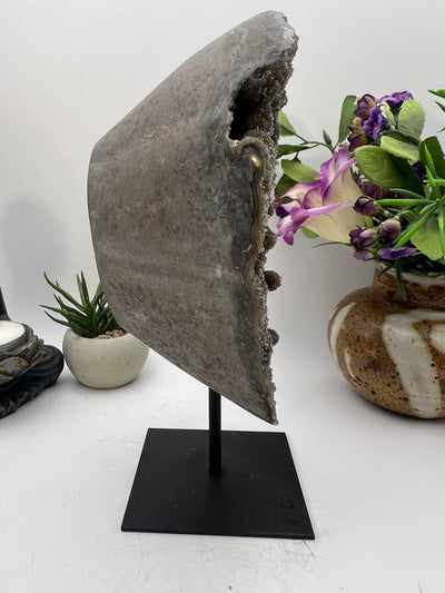 Unusual Amethyst Cut Base on stand