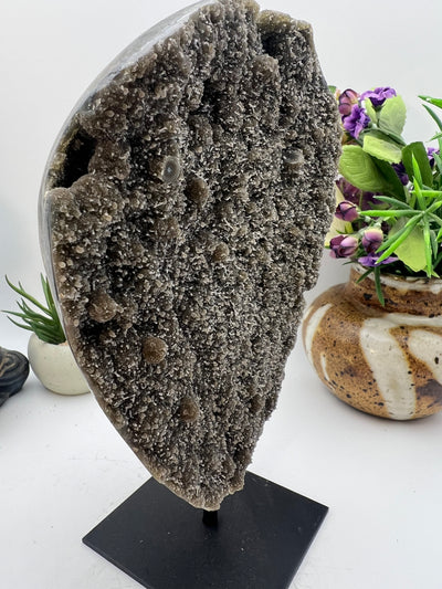 Unusual Amethyst Cut Base on stand