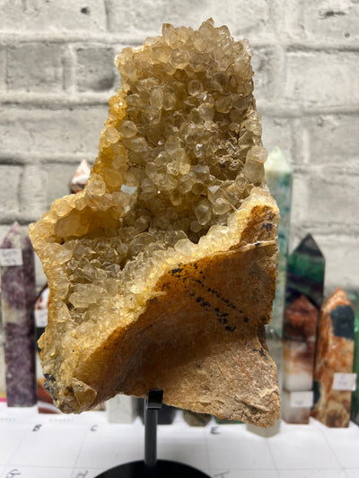 Gigantic Quartz Cluster Owl Carving for your statement piece!