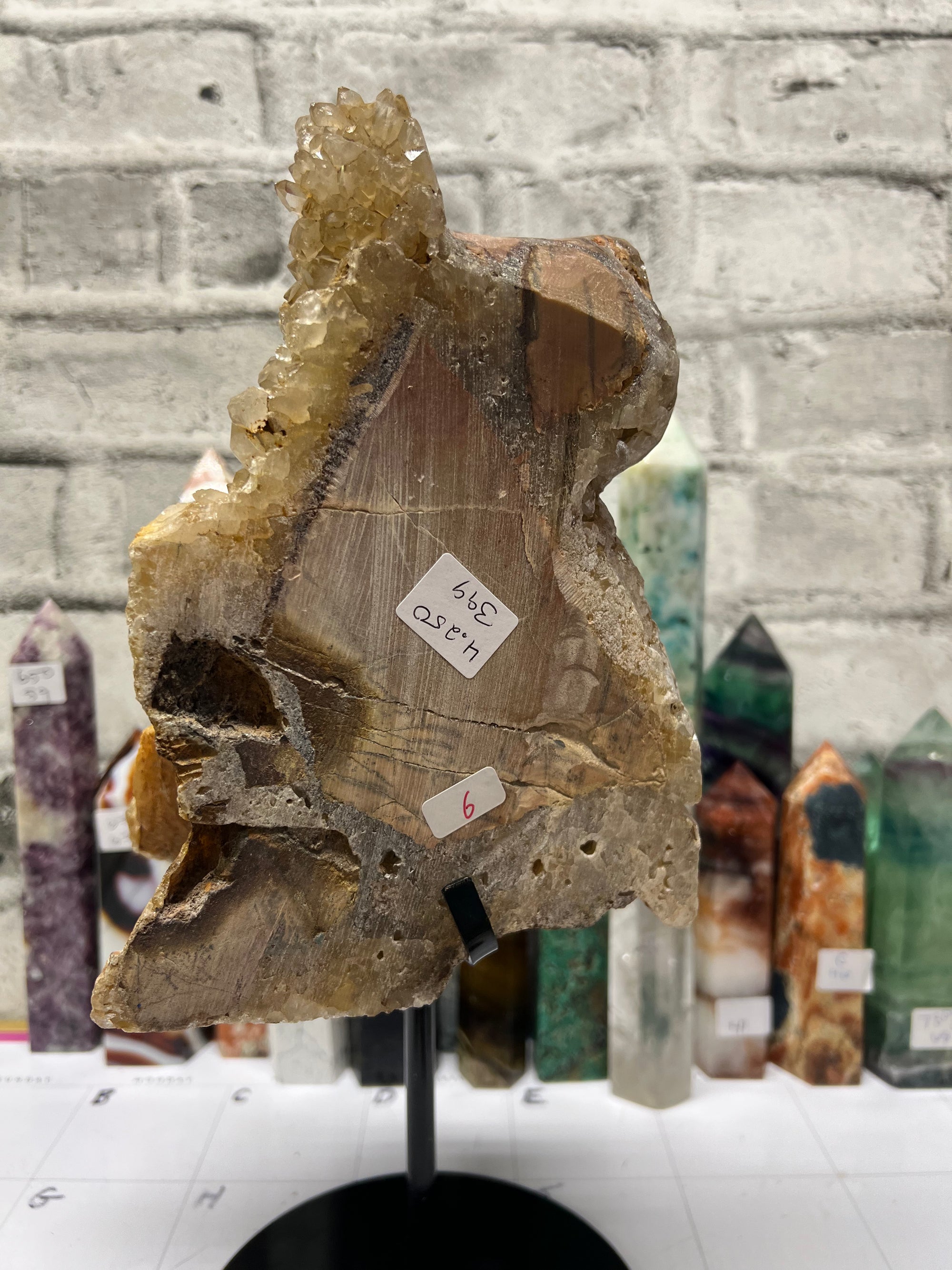 Gigantic Quartz Cluster Owl Carving for your statement piece!