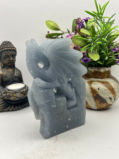 Gorgeous Angelite Dragon Carving