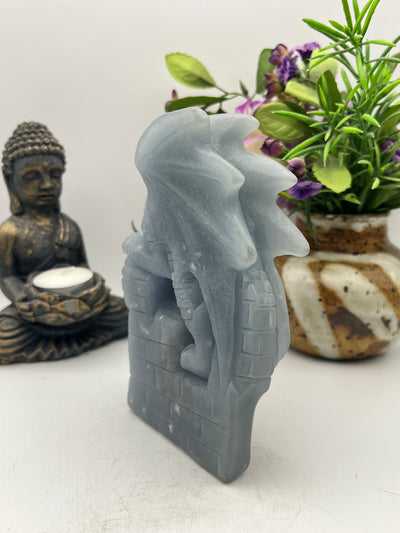 Gorgeous Angelite Dragon Carving