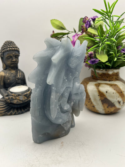 Gorgeous Angelite Dragon Carving