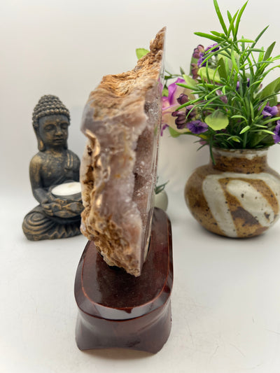 Gorgeous Pink Amethyst Specimen with wood base from Brazil