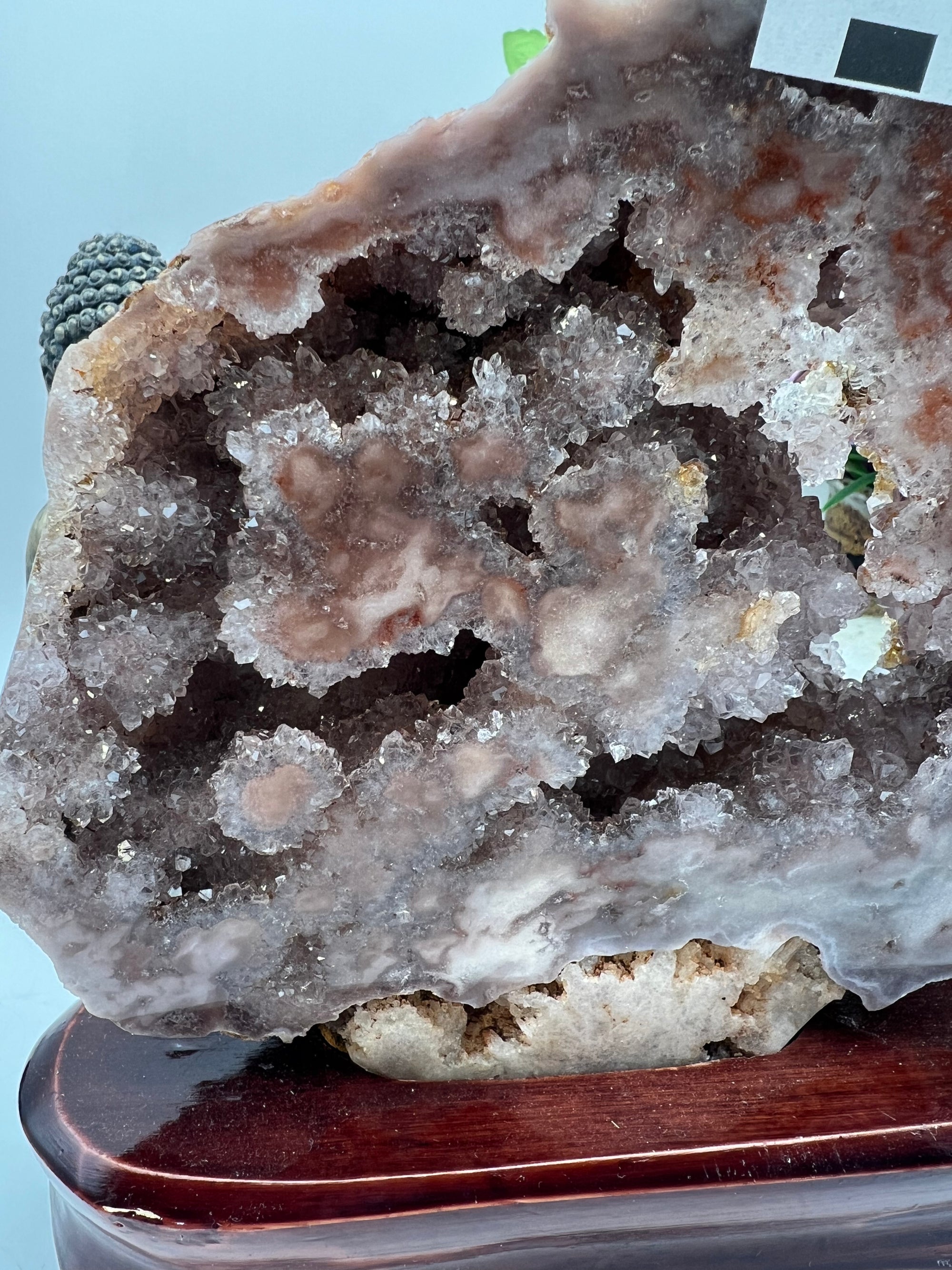 Gorgeous Pink Amethyst Specimen with wood base from Brazil