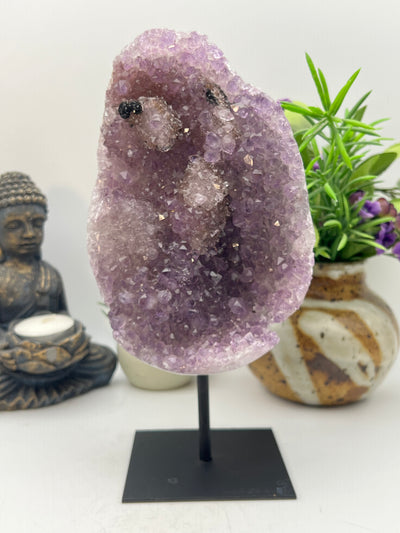 Amethyst on black stand from Brazil
