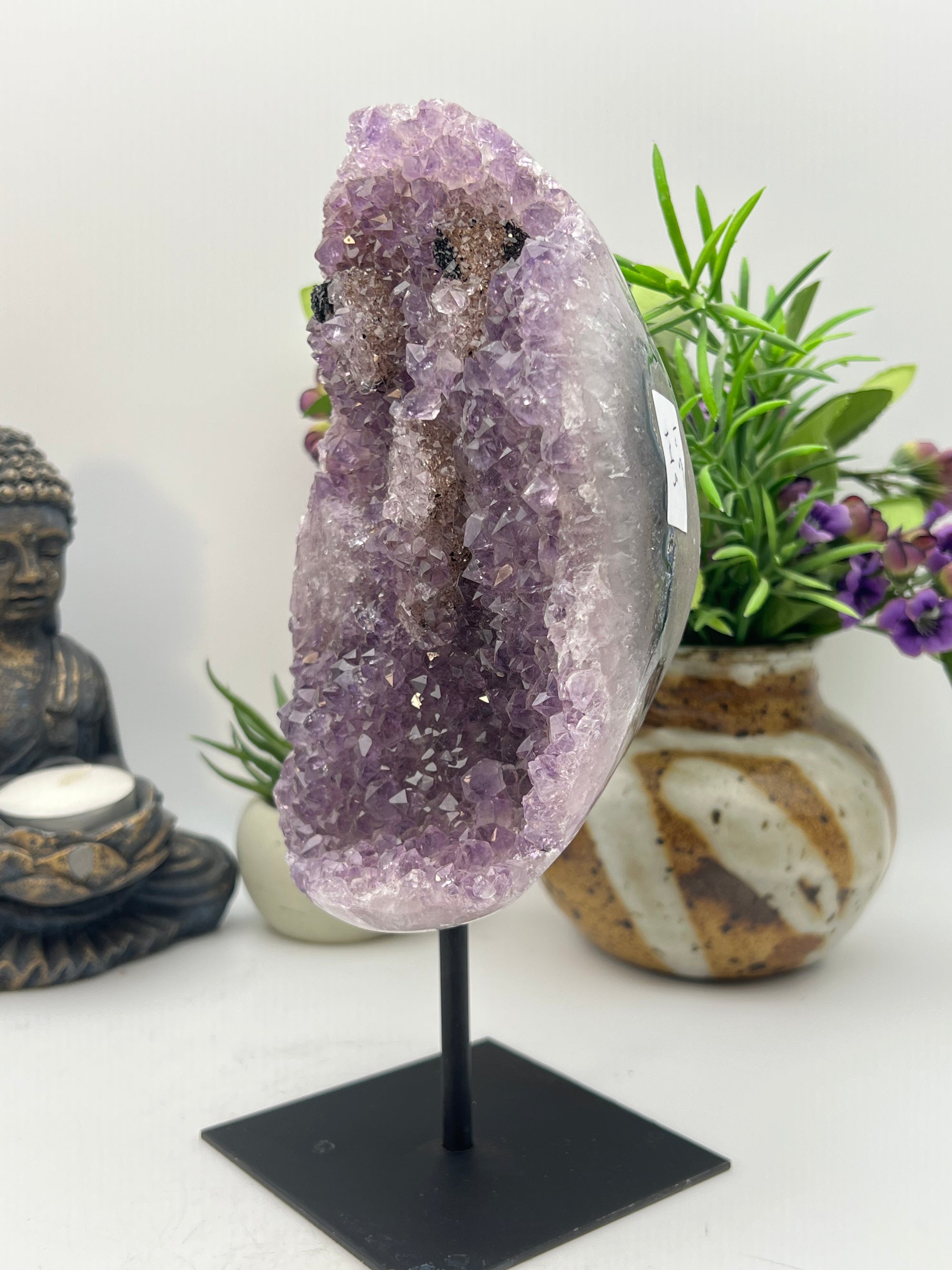 Amethyst on black stand from Brazil