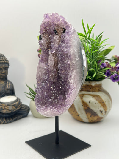 Amethyst on black stand from Brazil