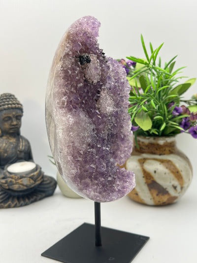 Amethyst on black stand from Brazil