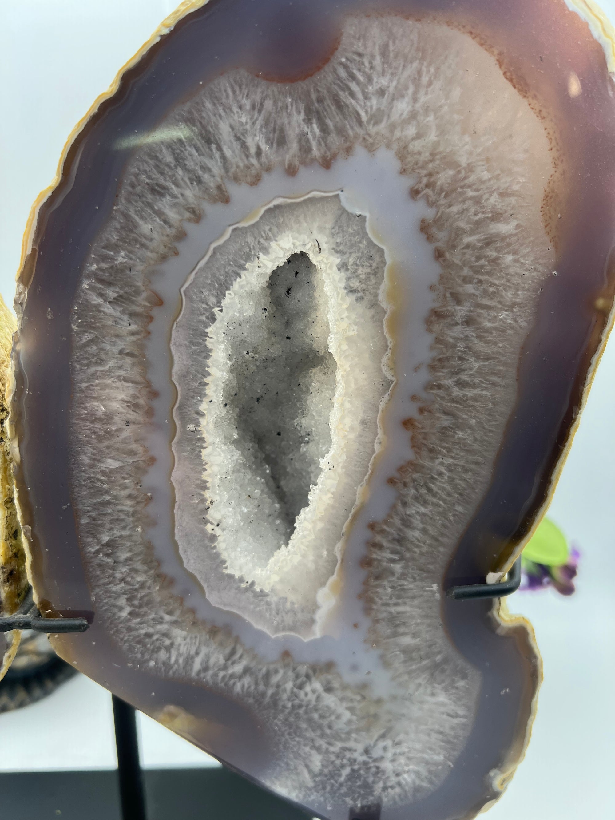 Gorgeous Agate Butterfly Wings Carving with stand