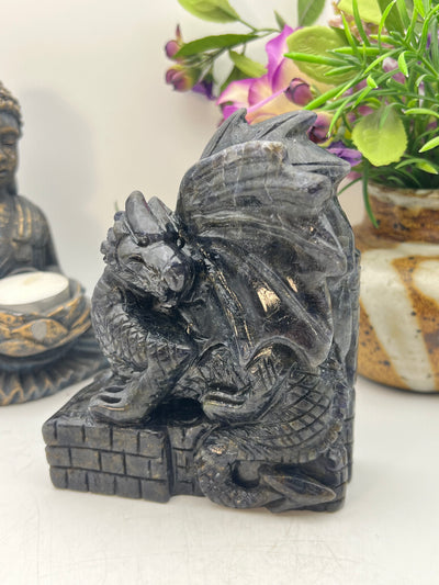 Stunning Iolite Dragon Carving