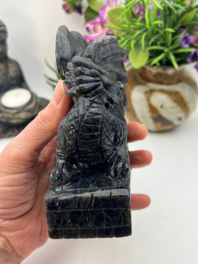 Stunning Iolite Dragon Carving