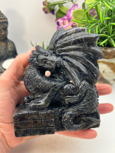 Stunning Iolite Dragon Carving