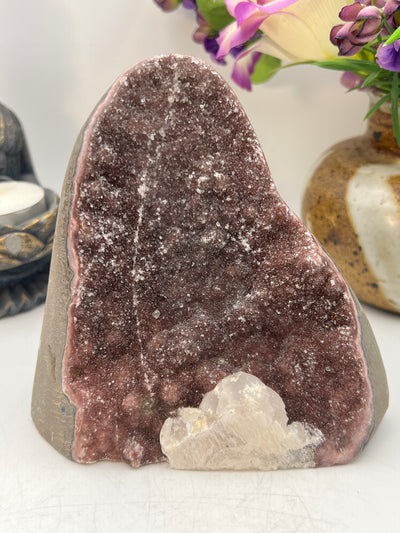 Rainbow Amethyst with Calcite from Brazil