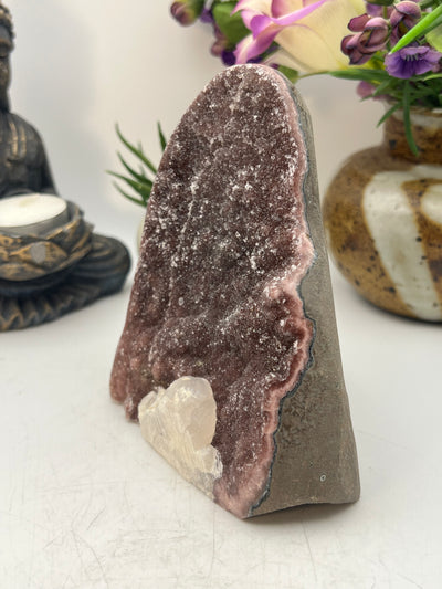 Rainbow Amethyst with Calcite from Brazil