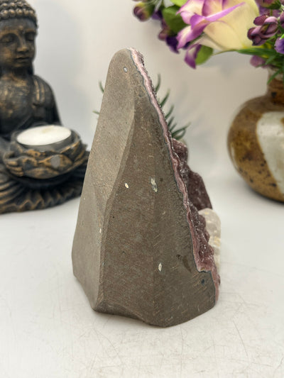 Rainbow Amethyst with Calcite from Brazil