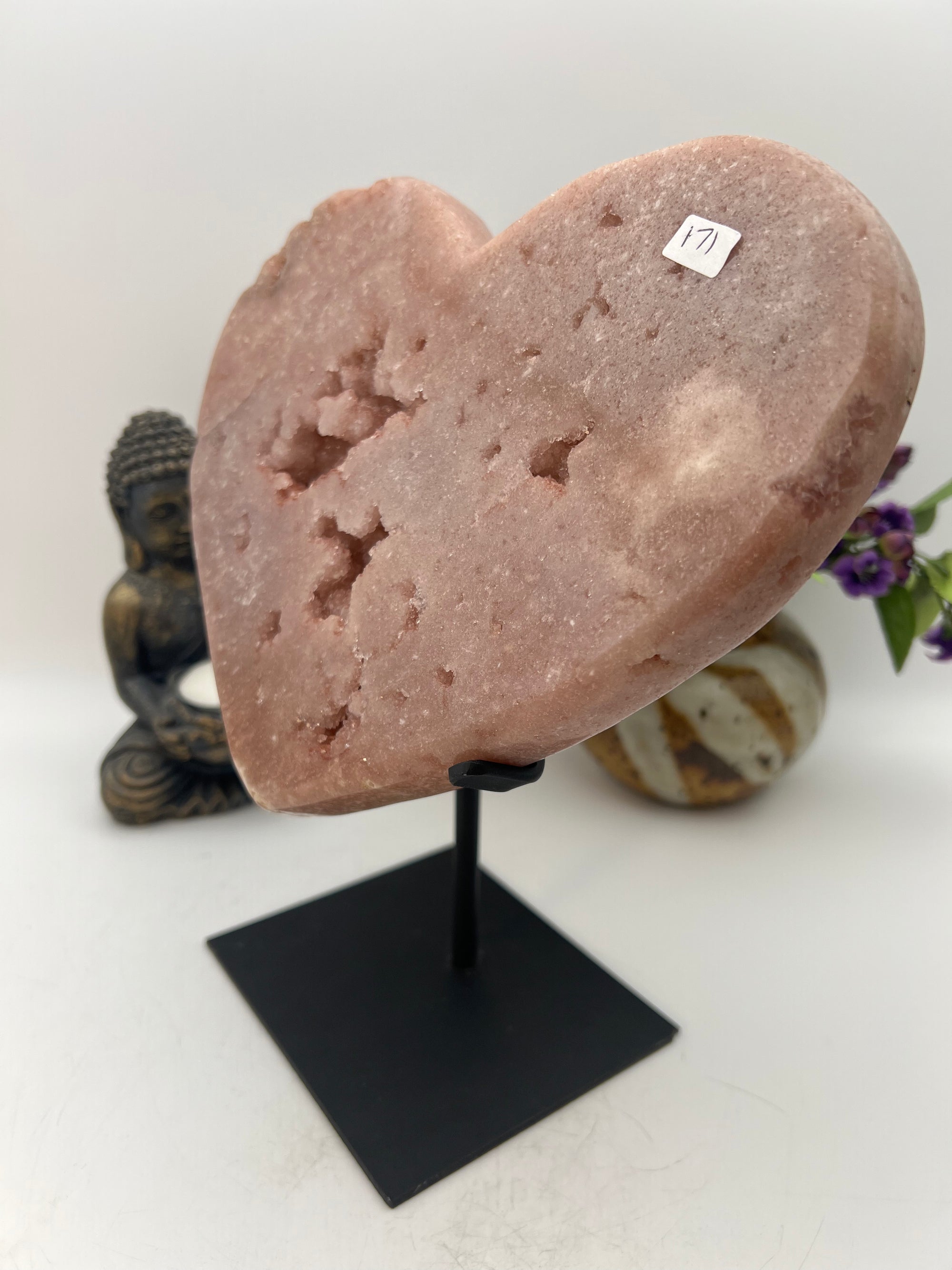 Beautiful Pink Amethyst Heart on stand from Brazil