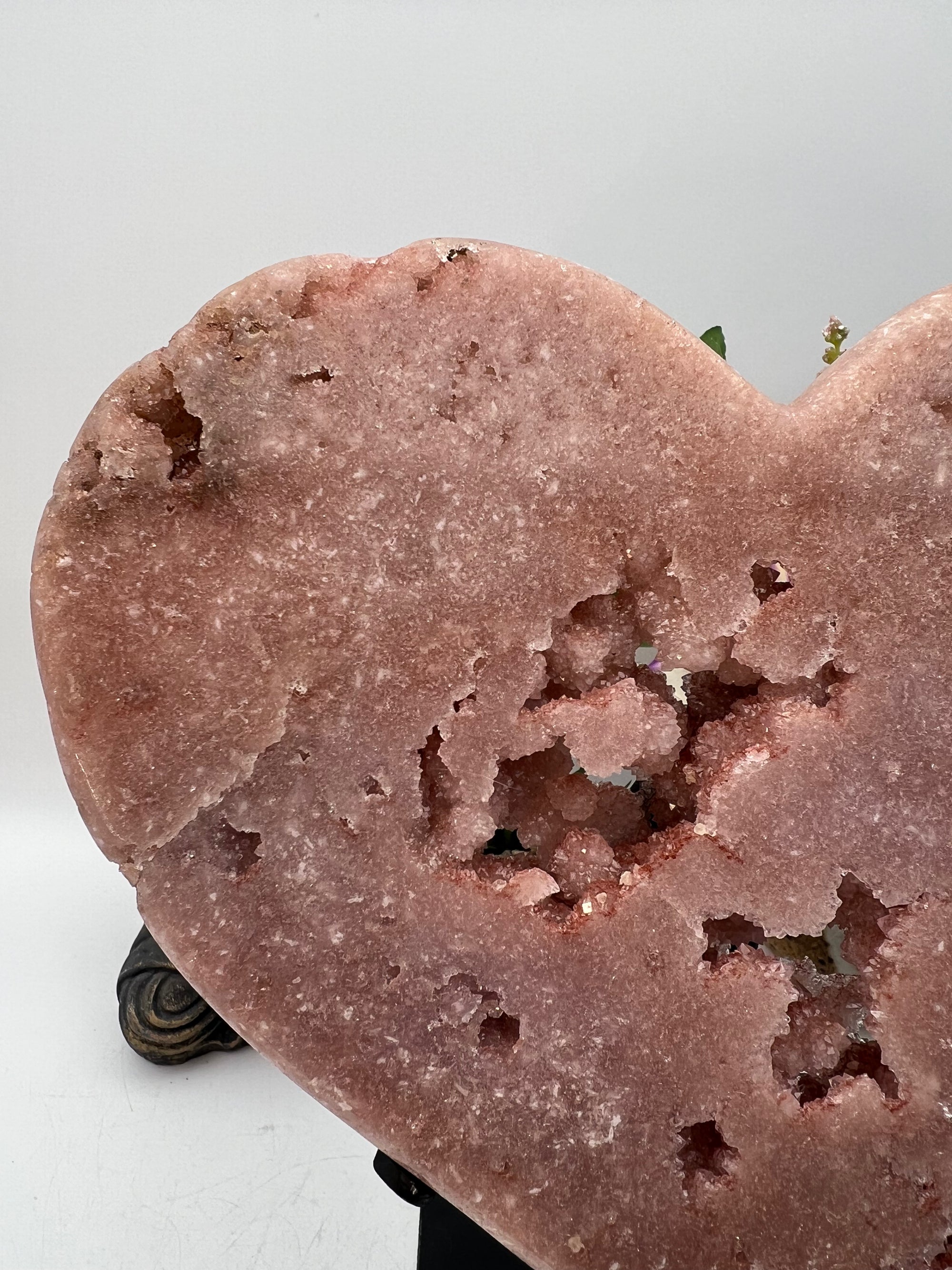 Beautiful Pink Amethyst Heart on stand from Brazil