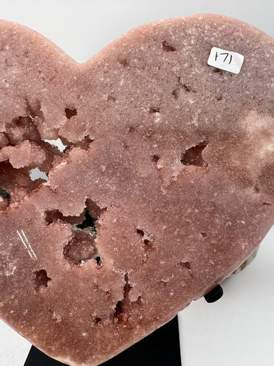 Beautiful Pink Amethyst Heart on stand from Brazil