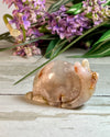 Flower Agate Snail Carving